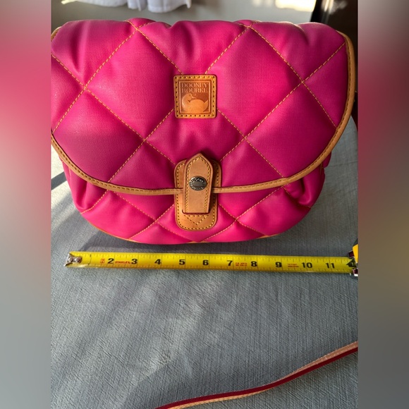 Dooney & Bourke Hot Pink Barbie Quilted Nylon Vacchetta Leather Crossbody Purse - Picture 14 of 16